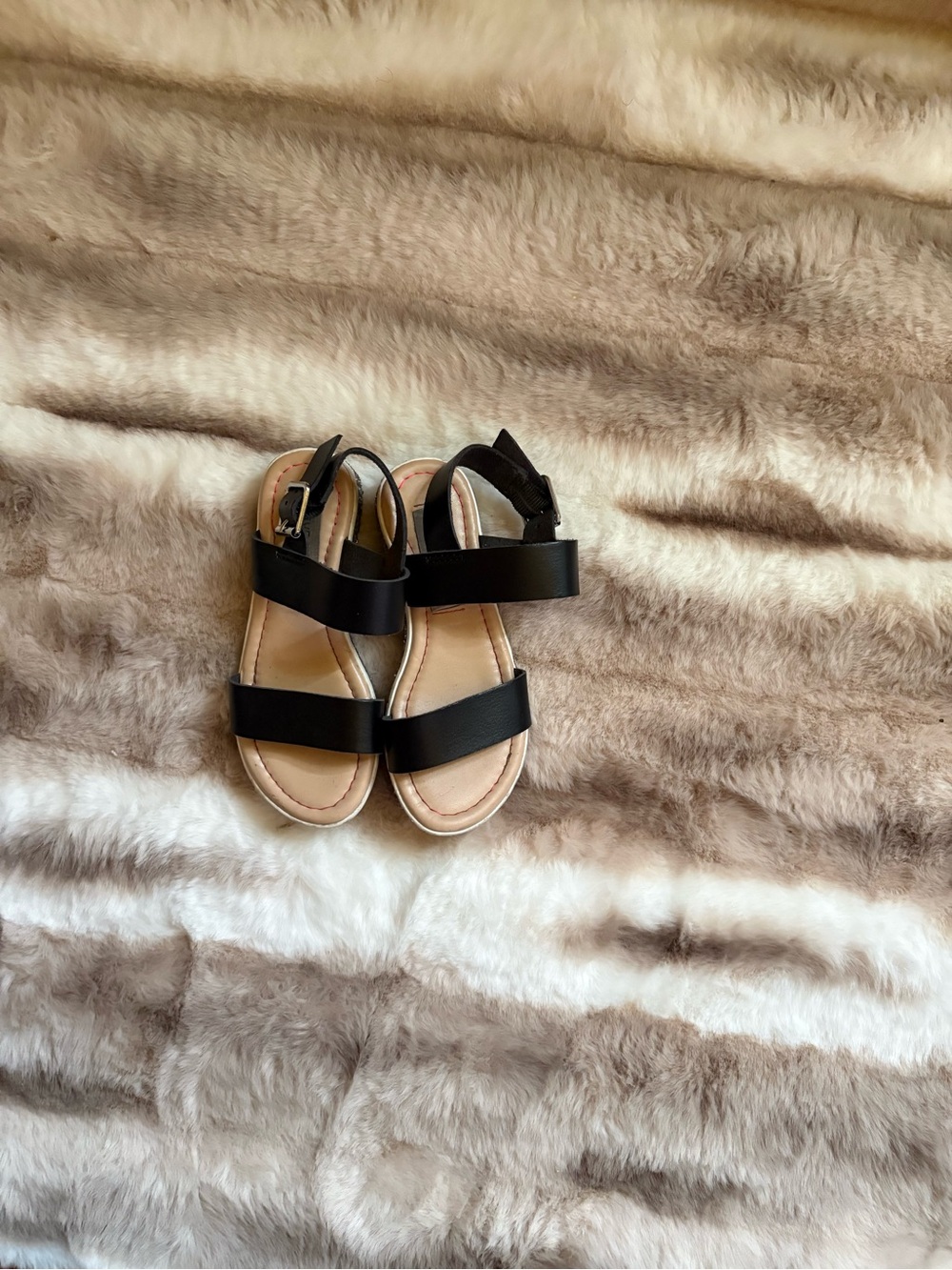 Steve Madden Kids Black Adjustable Double-Strap Sandals